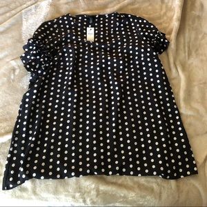 NWT-LB Black and White polka dot blouse